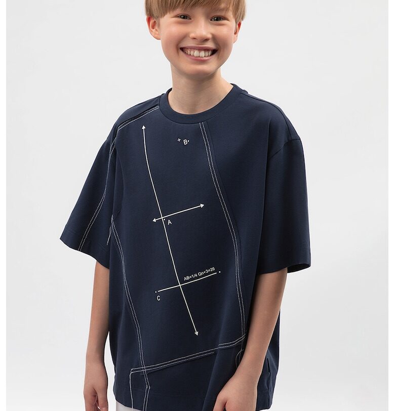 Тениска с овално деколте и принт GULLIVER