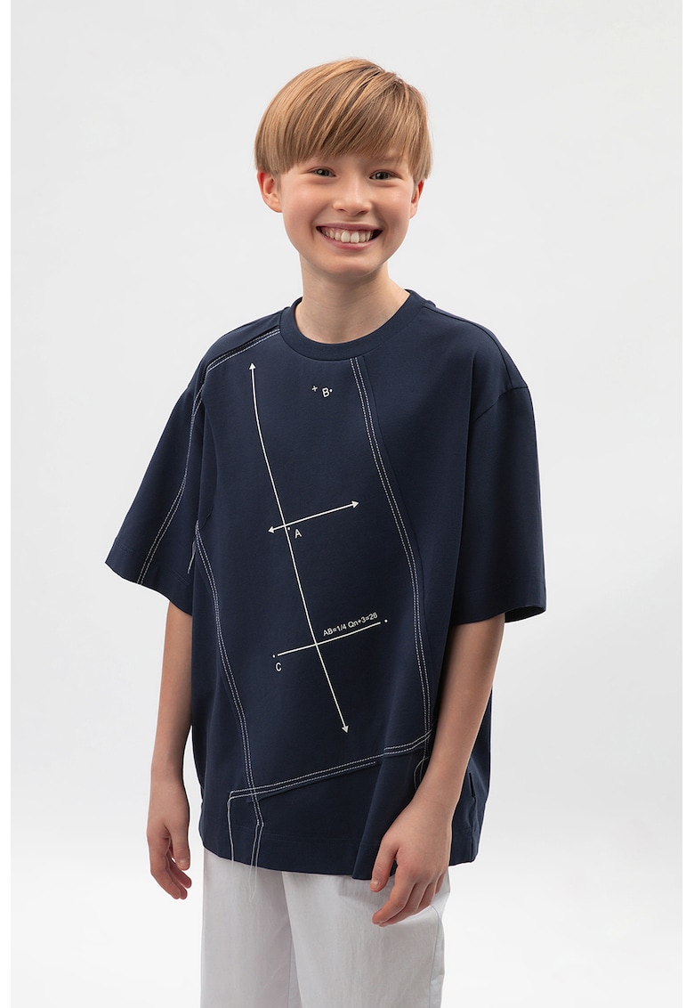 Тениска с овално деколте и принт GULLIVER