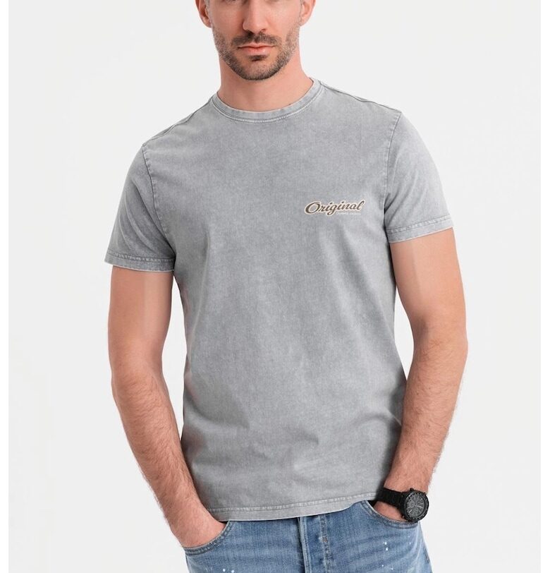 Тениска с овално деколте и принт OMBRE