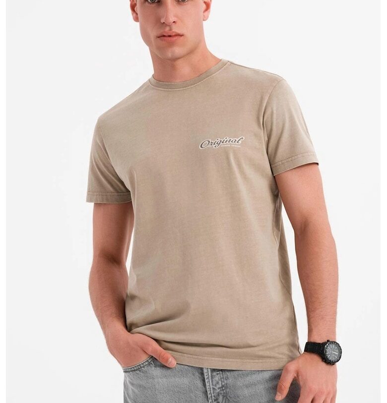 Тениска с овално деколте и принт OMBRE