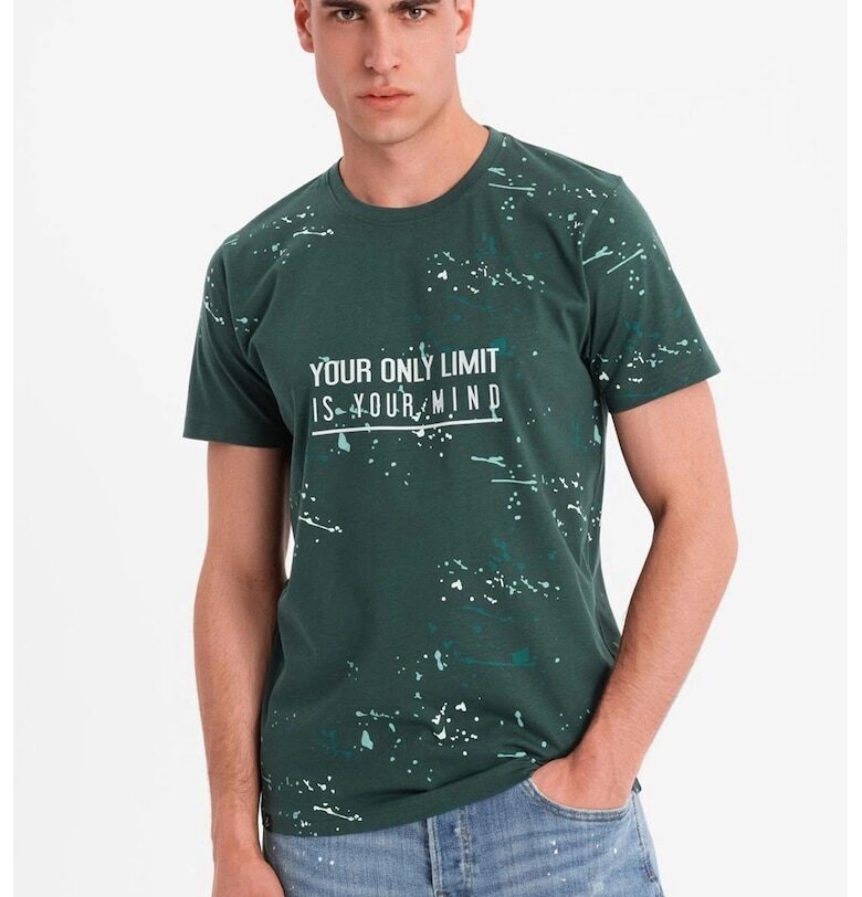 Тениска с овално деколте и принт OMBRE