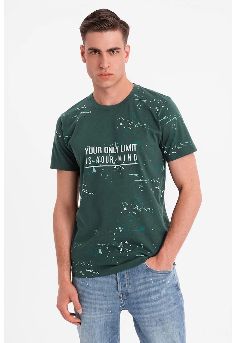 Тениска с овално деколте и принт OMBRE