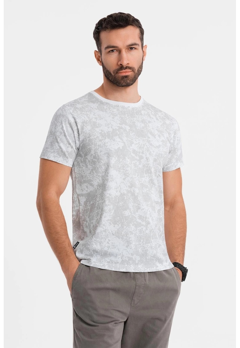 Тениска с овално деколте и принт OMBRE