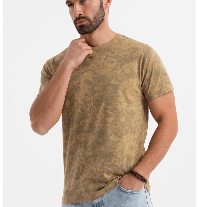 Тениска с овално деколте и принт OMBRE