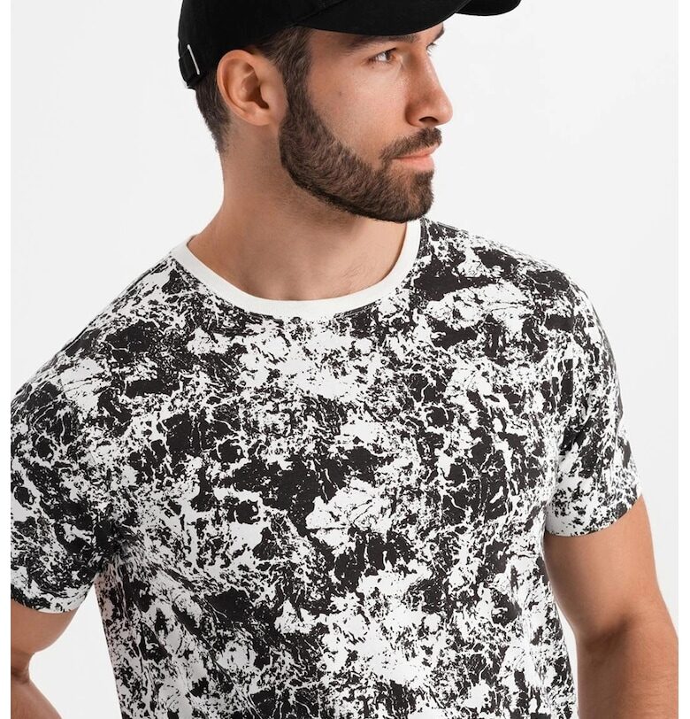 Тениска с овално деколте и принт OMBRE