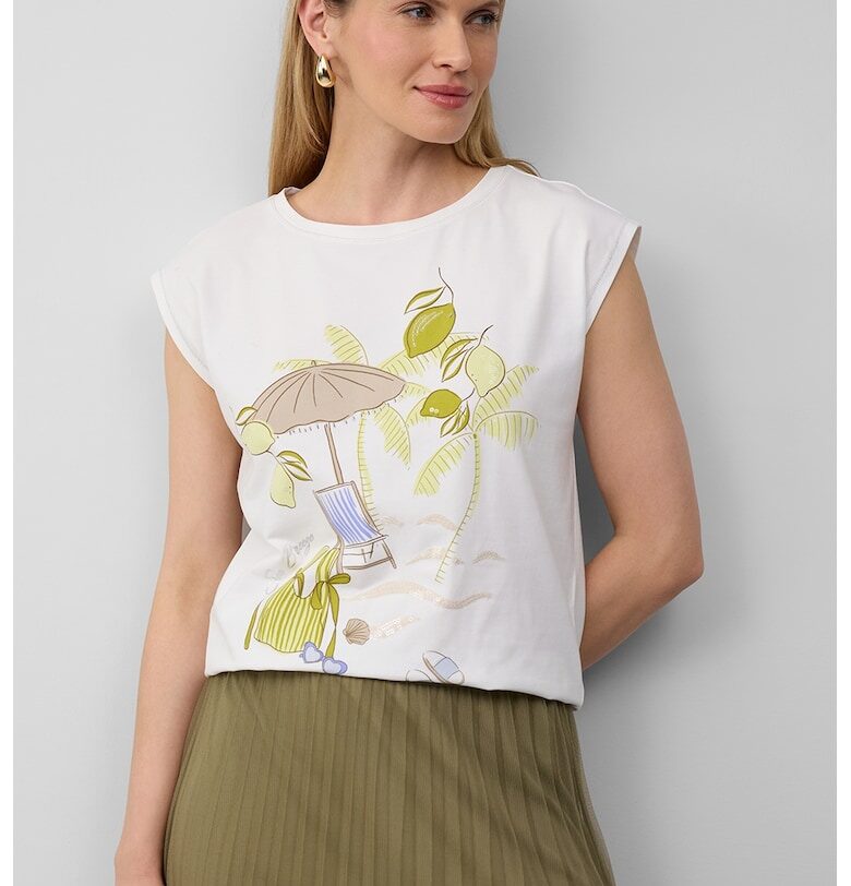 Тениска с овално деколте и принт sOliver