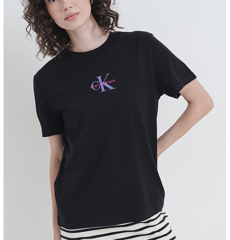 Тениска с овално деколте и шарка CALVIN KLEIN JEANS