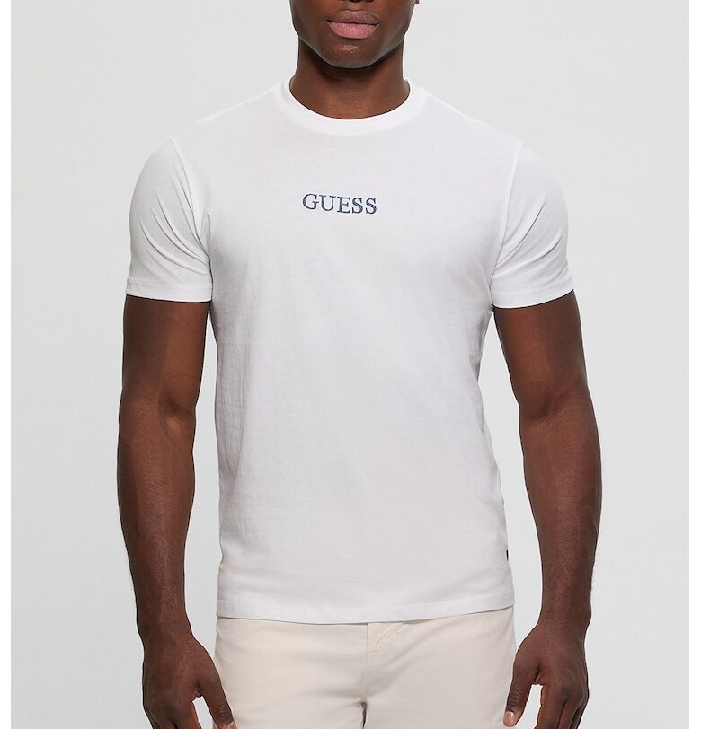 Тениска с овално деколте и шарка GUESS