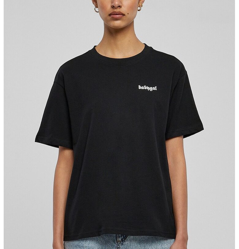 Тениска с овално деколте и шарка на гърба Mister tee