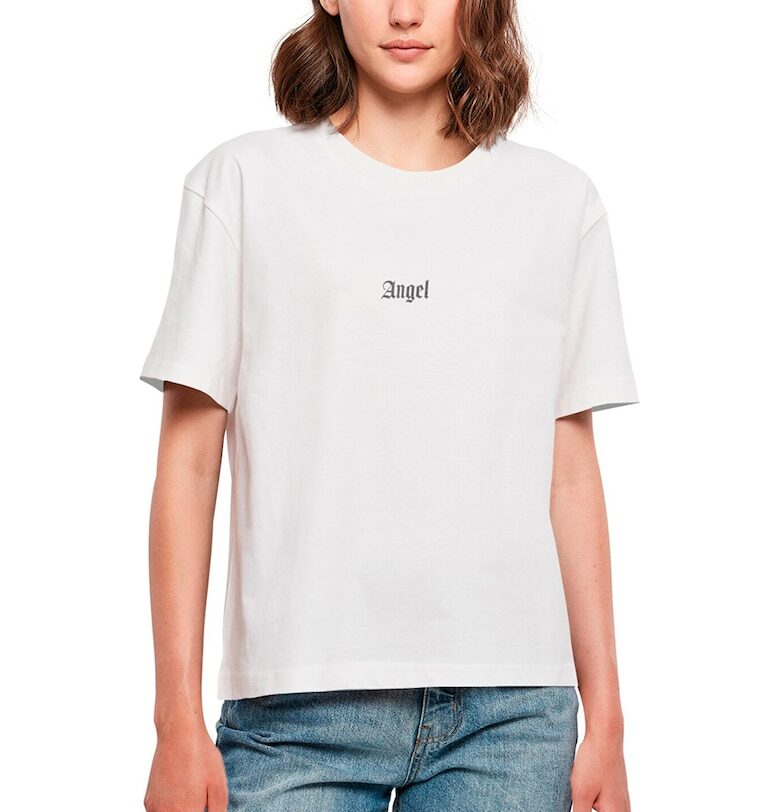 Тениска с овално деколте и шарка на гърба Mister tee