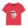 Тениска с овално деколте с лого KARL LAGERFELD KIDS
