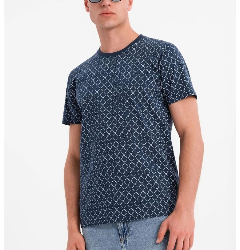 Тениска с овално деколте фигурален принт OMBRE