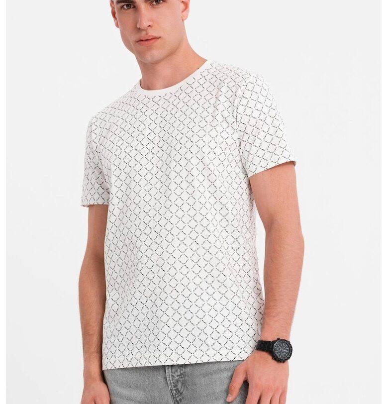 Тениска с овално деколте фигурален принт OMBRE