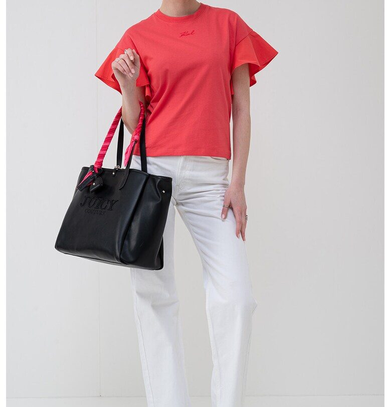 Тениска с органичен памук с овално деколте Karl Lagerfeld