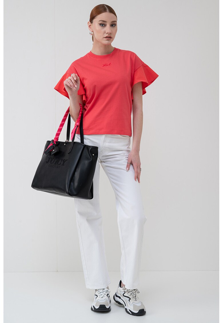 Тениска с органичен памук с овално деколте Karl Lagerfeld