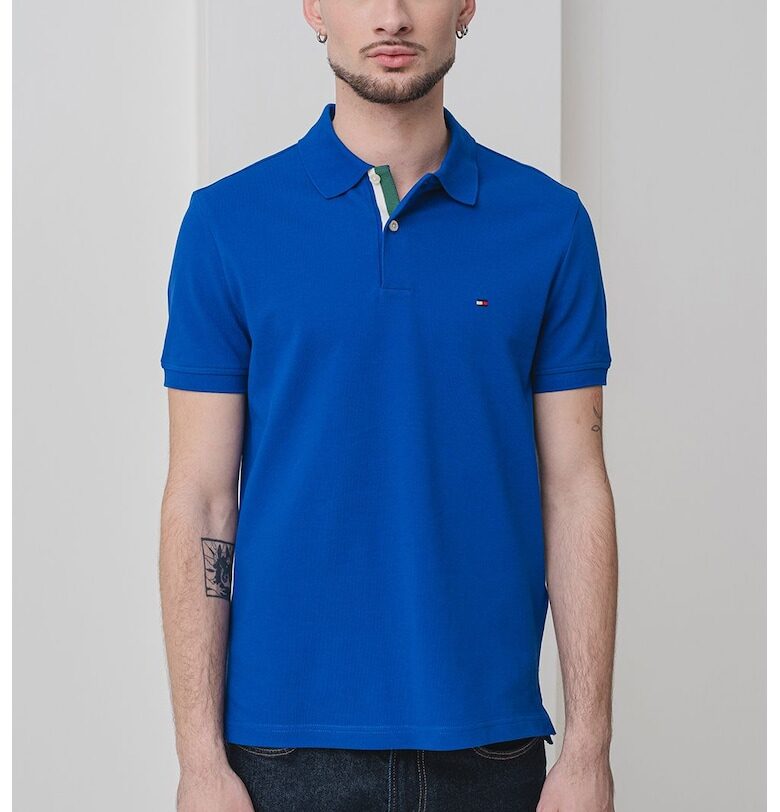 Тениска с органичен памук с яка Tommy Hilfiger