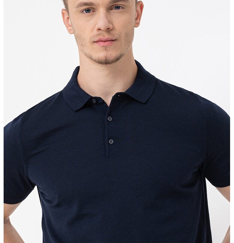 Тениска с органичен памук с яка Tommy Hilfiger