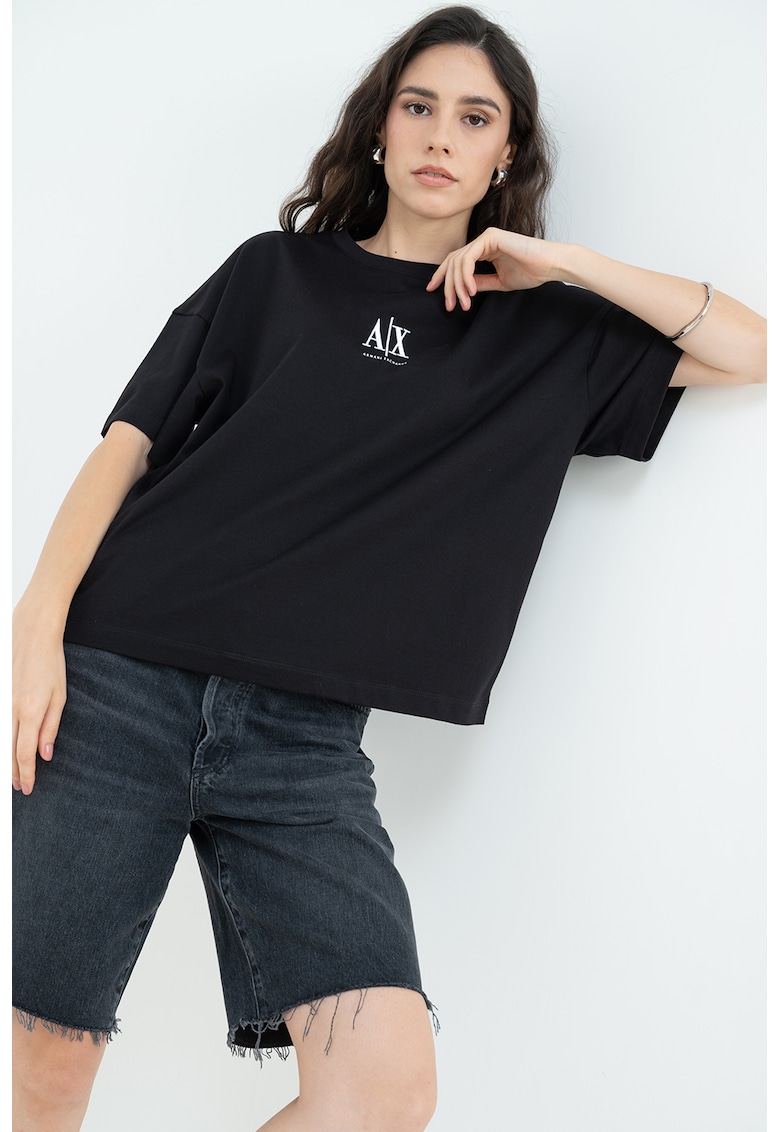 Тениска с паднали ръкави ARMANI EXCHANGE