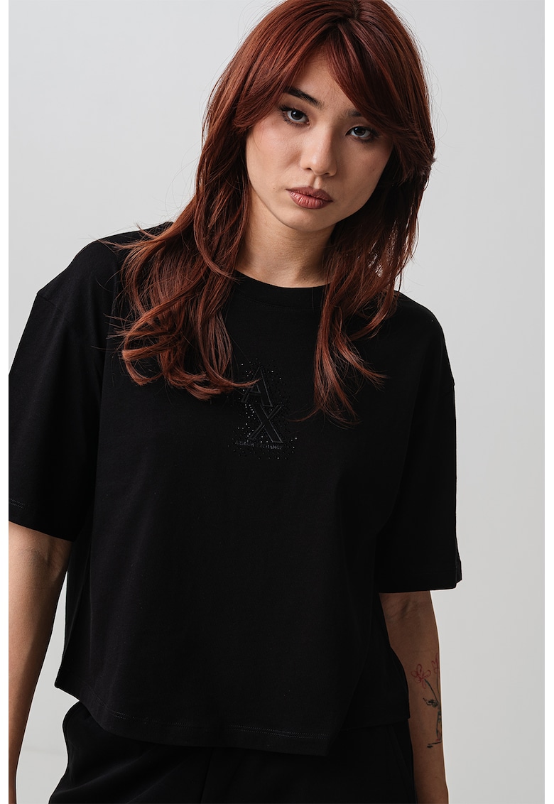 Тениска с паднали ръкави ARMANI EXCHANGE