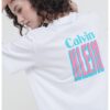 Тениска с паднали ръкави и шарка CALVIN KLEIN JEANS
