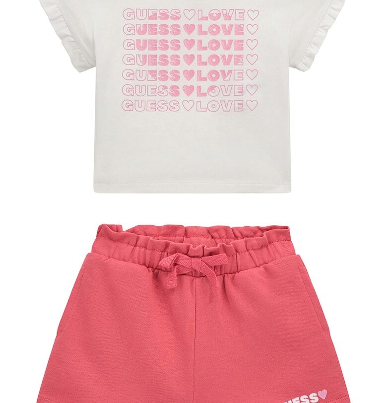 Тениска с памук и къс панталон - 2 части GUESS KIDS