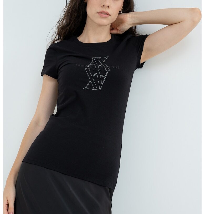 Тениска с памук и лого ARMANI EXCHANGE