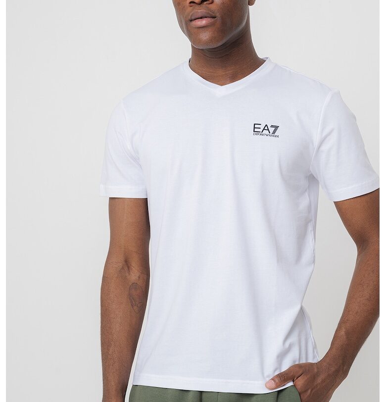 Тениска с памук и лого EA7