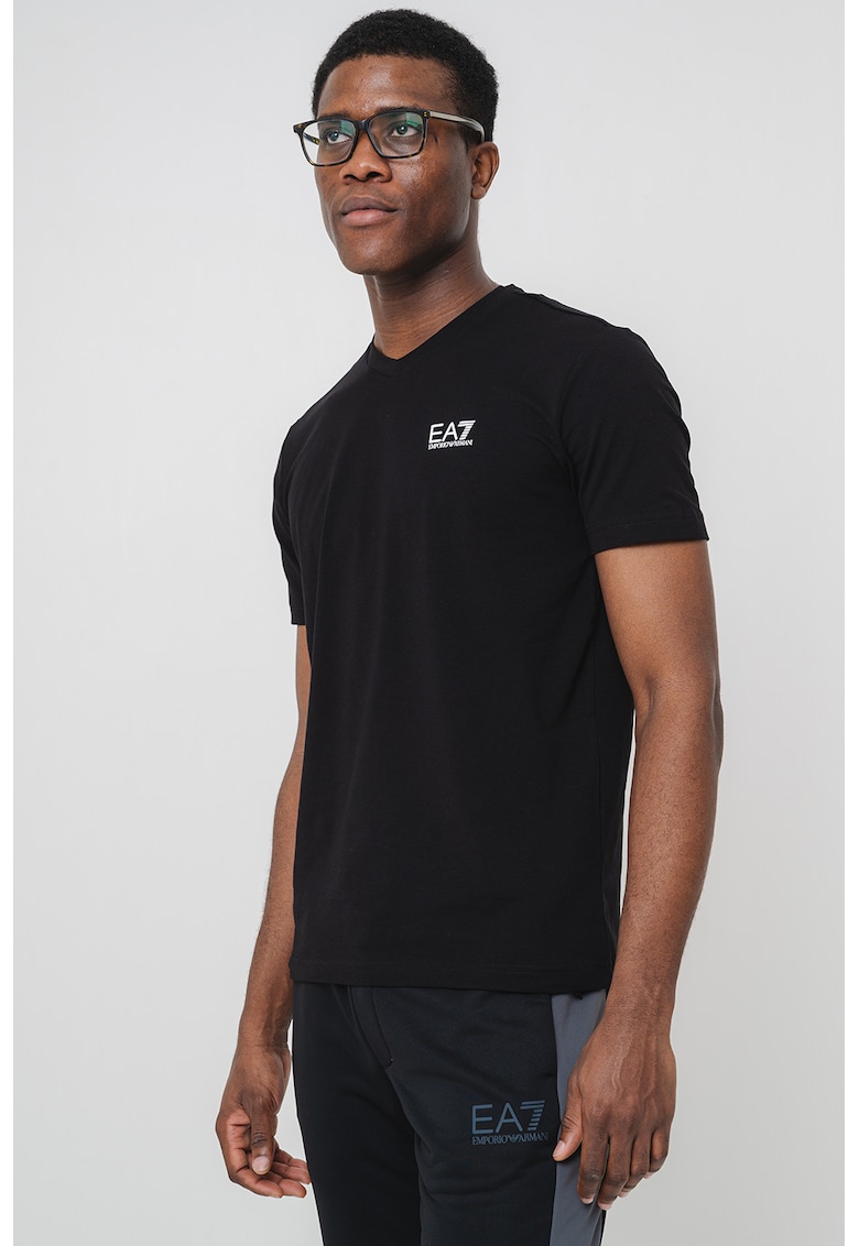 Тениска с памук и лого EA7