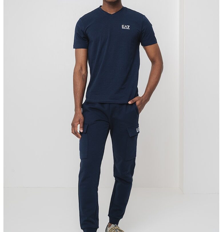 Тениска с памук и лого EA7