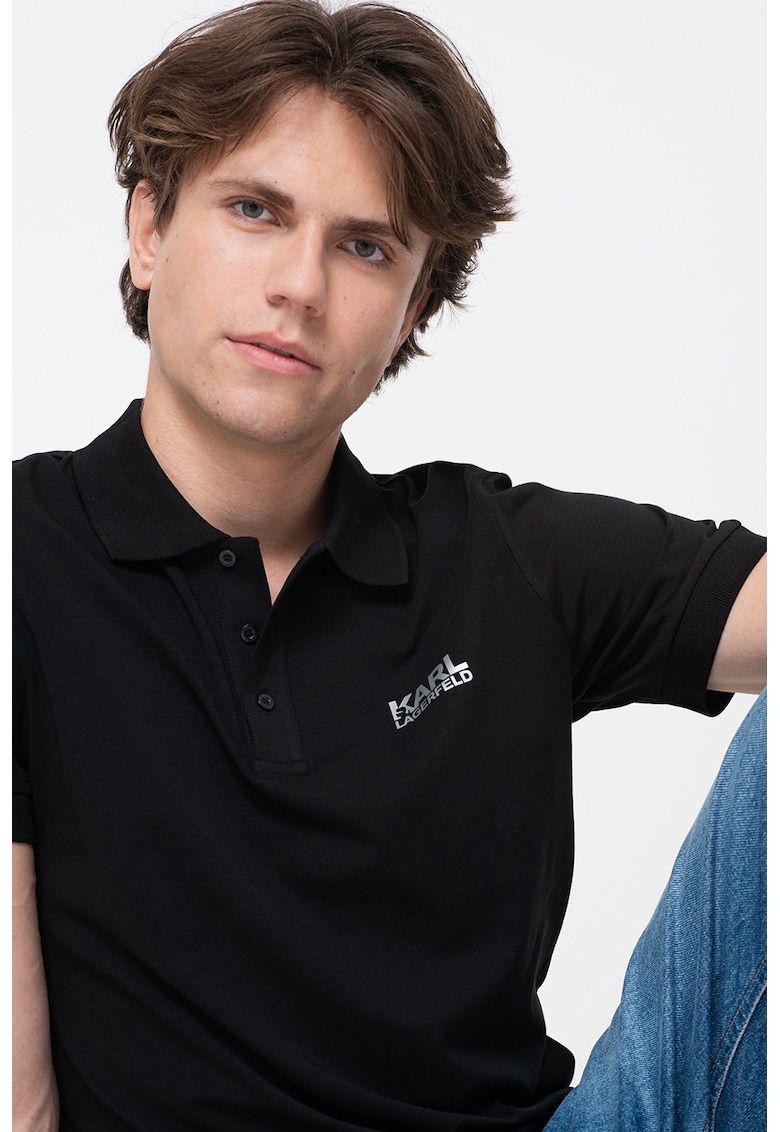 Тениска с памук и лого Karl Lagerfeld