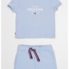 Тениска с памук и шорти с лого Tommy Hilfiger