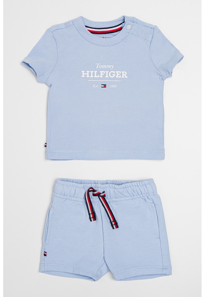 Тениска с памук и шорти с лого Tommy Hilfiger