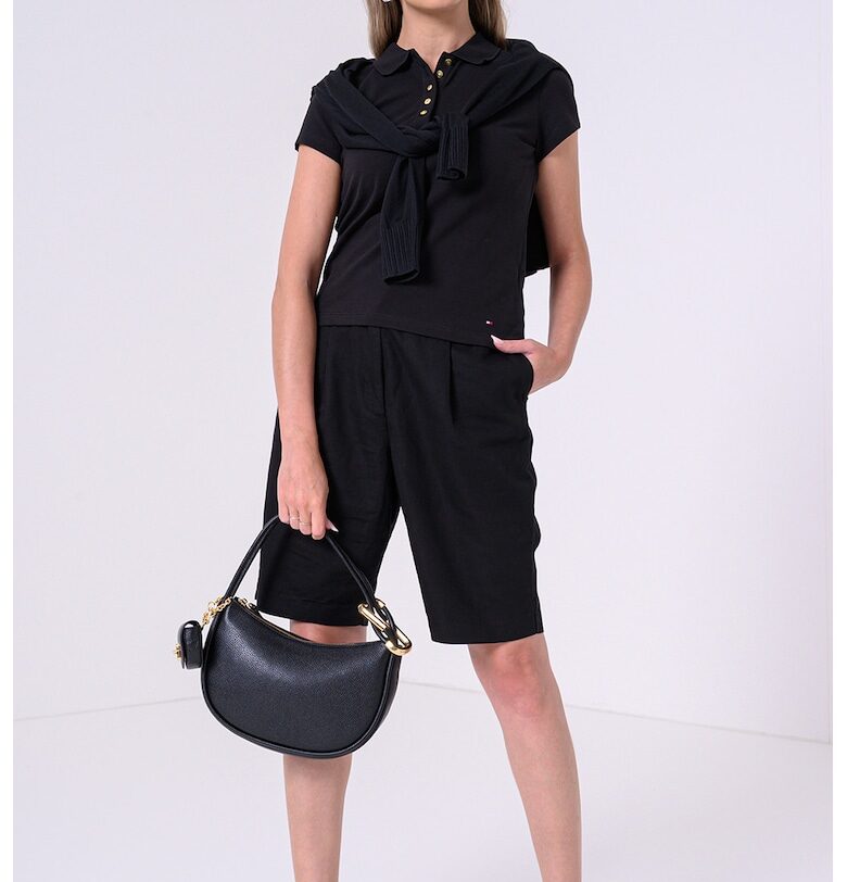 Тениска с памук и яка Tommy Hilfiger