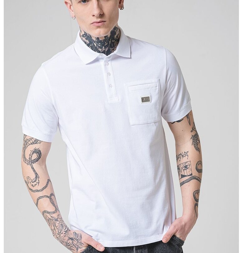 Тениска с памук с джоб на гърдите Karl Lagerfeld