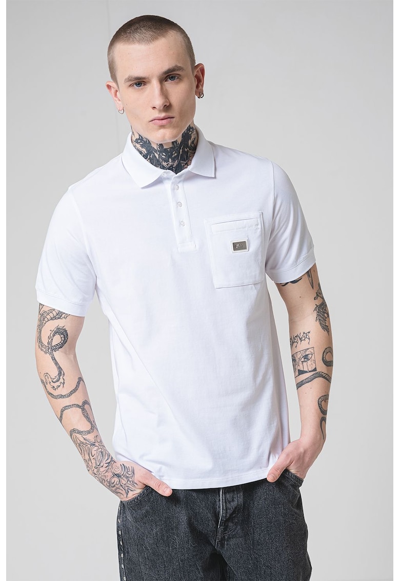 Тениска с памук с джоб на гърдите Karl Lagerfeld