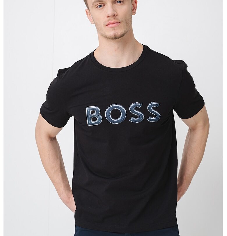 Тениска с памук с лого BOSS