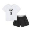 Тениска с памук с лого и къс панталон - 2 части KARL LAGERFELD KIDS