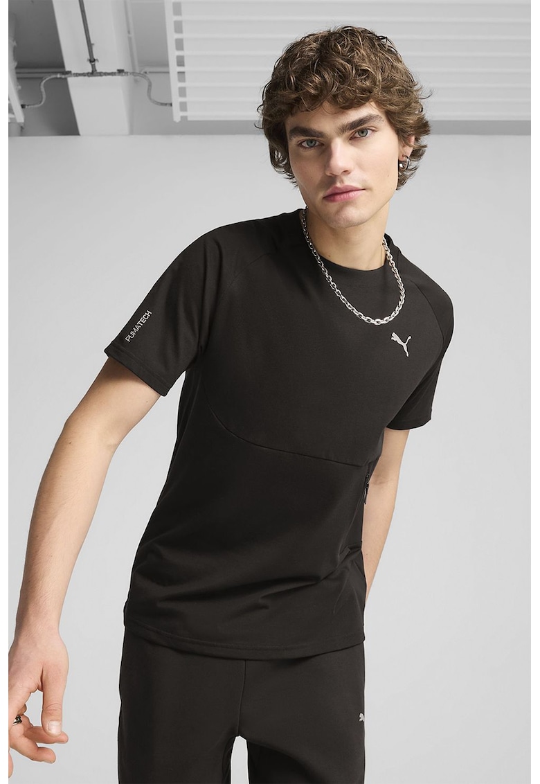 Тениска с памук с овално деколте Puma