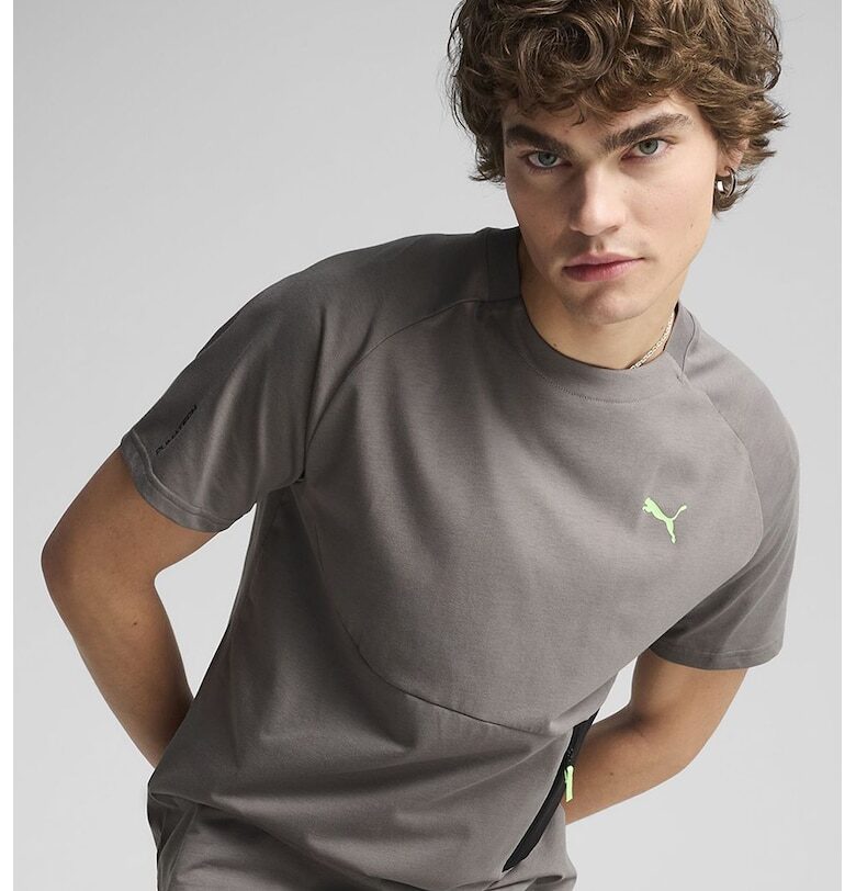 Тениска с памук с овално деколте Puma