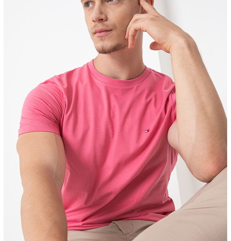 Тениска с памук с овално деколте Tommy Hilfiger