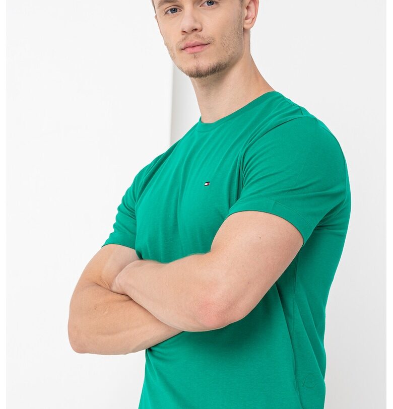 Тениска с памук с овално деколте Tommy Hilfiger