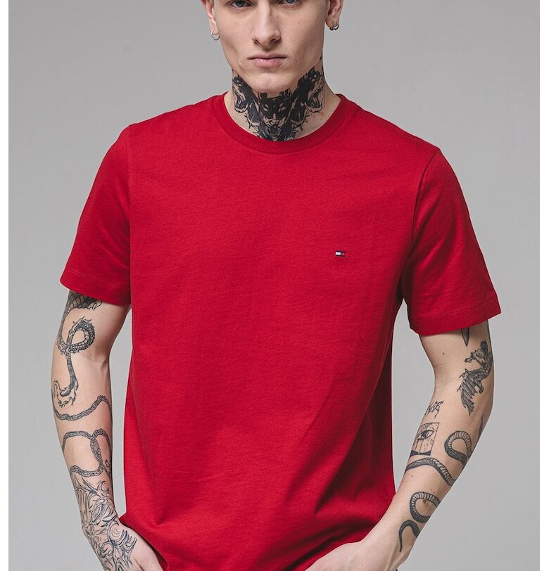 Тениска с памук с овално деколте Tommy Hilfiger