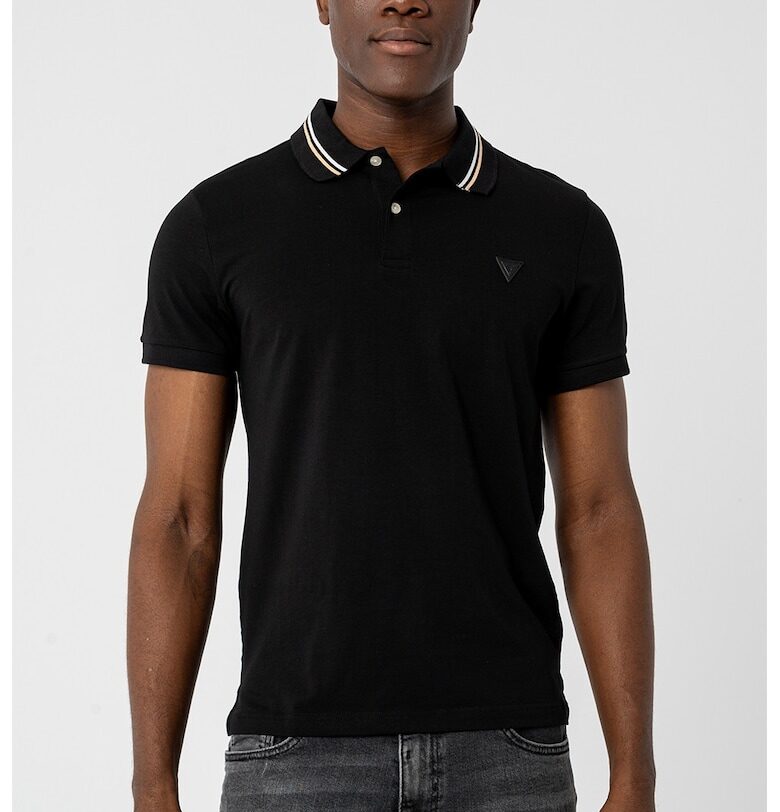 Тениска с памук с яка GUESS