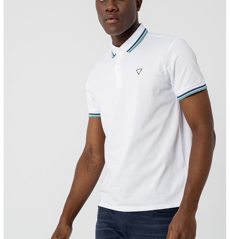 Тениска с памук с яка GUESS