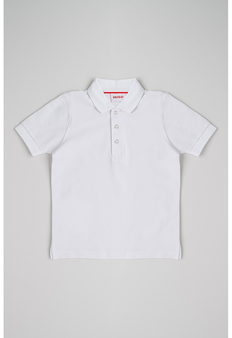 Тениска с памук с яка HUGO