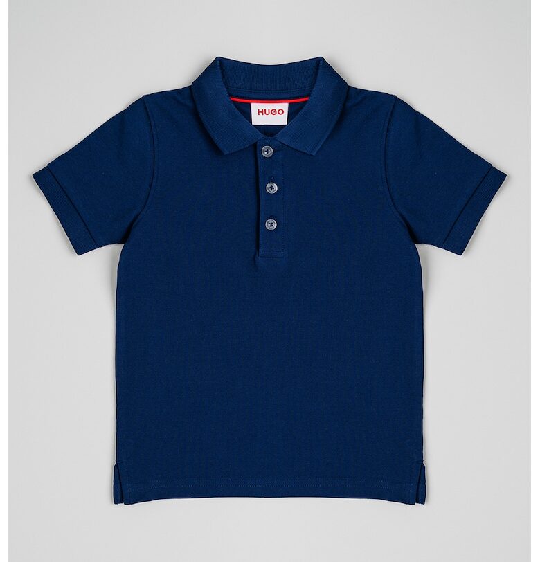 Тениска с памук с яка HUGO