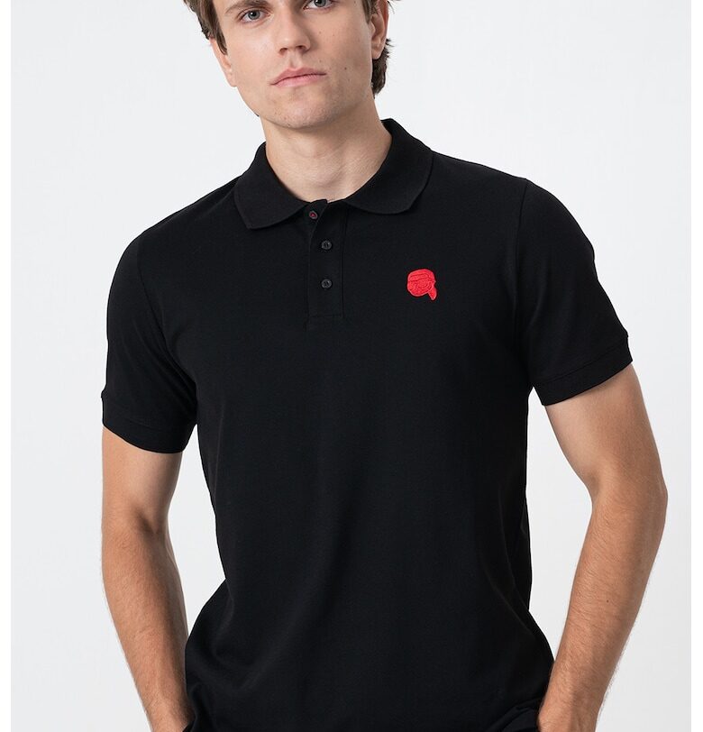 Тениска с памук с яка Karl Lagerfeld