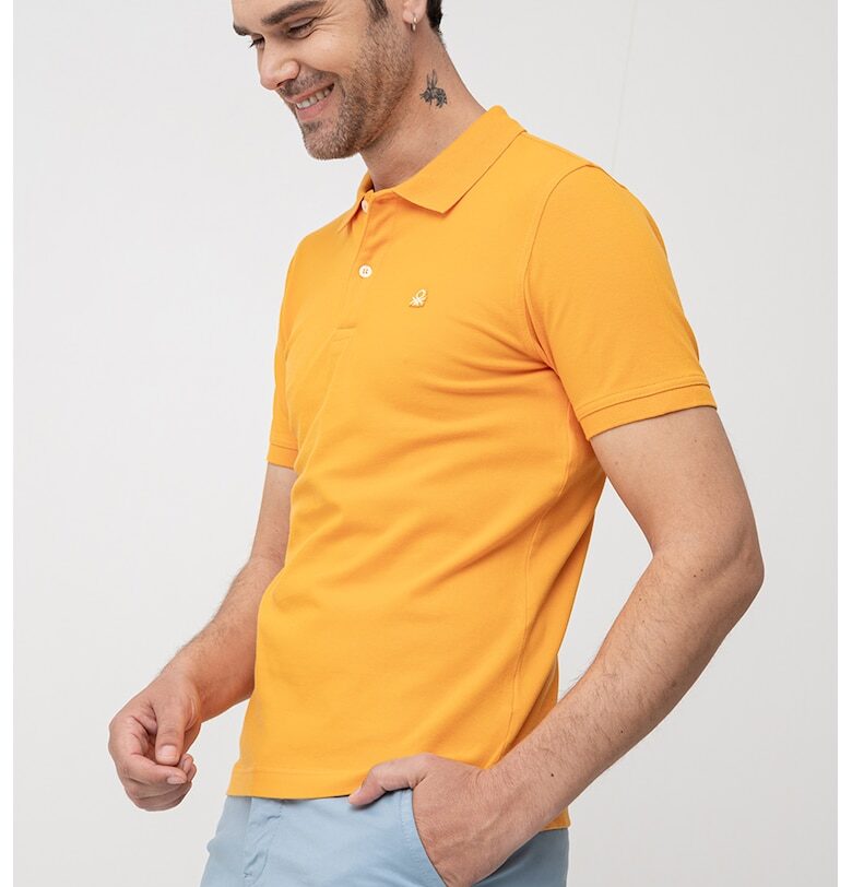 Тениска с памук с яка United Colors of Benetton