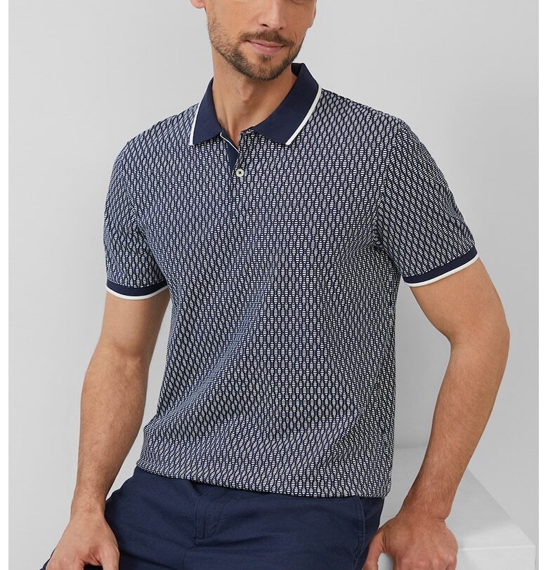 Тениска с памук с яка sOliver