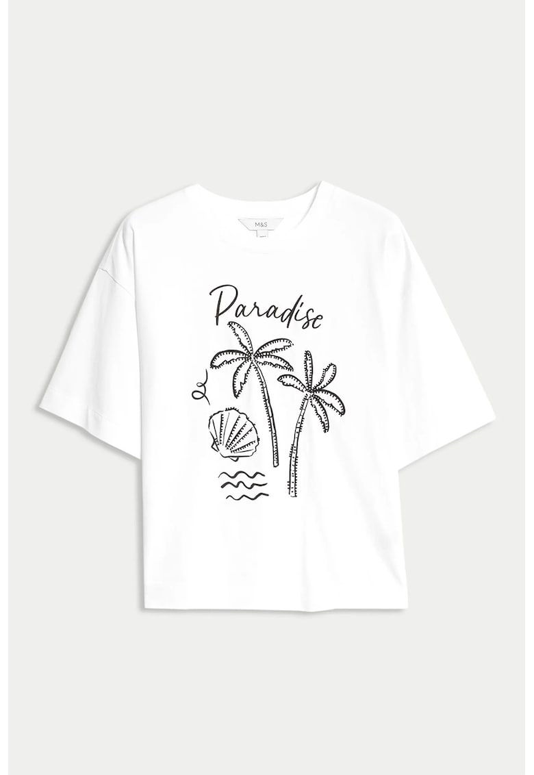 Тениска с принт Marks  Spencer